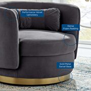 Performance velvet upholstery swivel chair in gold/ gray finish by Modway additional picture 7
