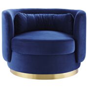 Performance velvet upholstery swivel chair in gold/ navy finish by Modway additional picture 6