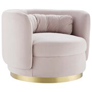 Performance velvet upholstery swivel chair in gold/ pink finish by Modway additional picture 2