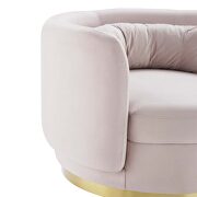 Performance velvet upholstery swivel chair in gold/ pink finish by Modway additional picture 5