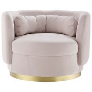 Performance velvet upholstery swivel chair in gold/ pink finish by Modway additional picture 6
