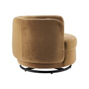 Performance velvet upholstery swivel chair in black/ cognac by Modway additional picture 3