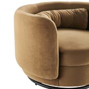 Performance velvet upholstery swivel chair in black/ cognac by Modway additional picture 5