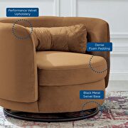 Performance velvet upholstery swivel chair in black/ cognac by Modway additional picture 7