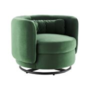 Performance velvet upholstery swivel chair in black/ emerald finish by Modway additional picture 2