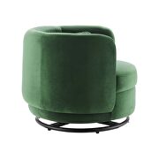 Performance velvet upholstery swivel chair in black/ emerald finish by Modway additional picture 3