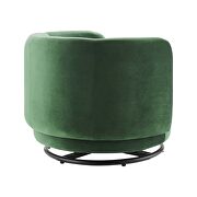 Performance velvet upholstery swivel chair in black/ emerald finish by Modway additional picture 4