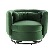 Performance velvet upholstery swivel chair in black/ emerald finish by Modway additional picture 6
