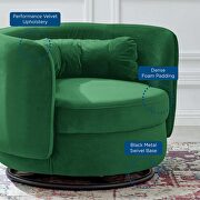 Performance velvet upholstery swivel chair in black/ emerald finish by Modway additional picture 7