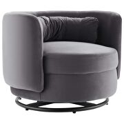Performance velvet upholstery swivel chair in black/ gray finish by Modway additional picture 2