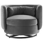 Performance velvet upholstery swivel chair in black/ gray finish by Modway additional picture 6