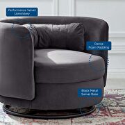 Performance velvet upholstery swivel chair in black/ gray finish by Modway additional picture 7