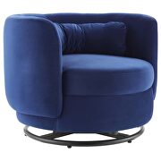 Performance velvet upholstery swivel chair in black/ navy finish by Modway additional picture 2