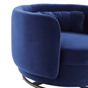 Performance velvet upholstery swivel chair in black/ navy finish by Modway additional picture 5