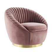 Tufted performance velvet swivel chair in gold/ dusty rose by Modway additional picture 2