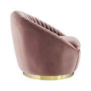 Tufted performance velvet swivel chair in gold/ dusty rose by Modway additional picture 3