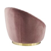 Tufted performance velvet swivel chair in gold/ dusty rose by Modway additional picture 4