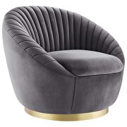 Tufted performance velvet swivel chair in gold/ gray by Modway additional picture 2
