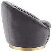 Tufted performance velvet swivel chair in gold/ gray by Modway additional picture 3