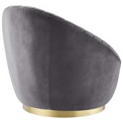 Tufted performance velvet swivel chair in gold/ gray by Modway additional picture 4