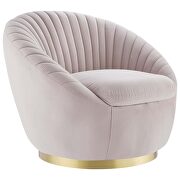 Tufted performance velvet swivel chair in gold/ pink by Modway additional picture 2