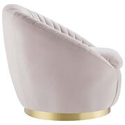 Tufted performance velvet swivel chair in gold/ pink by Modway additional picture 3