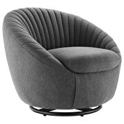 Tufted fabric upholstery swivel chair in black/ charcoal by Modway additional picture 2