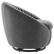 Tufted fabric upholstery swivel chair in black/ charcoal by Modway additional picture 3