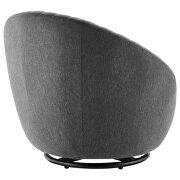 Tufted fabric upholstery swivel chair in black/ charcoal by Modway additional picture 4