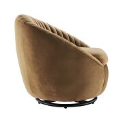 Tufted performance velvet swivel chair in black/ cognac by Modway additional picture 3