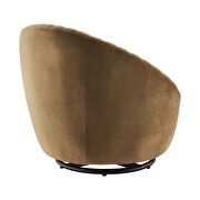 Tufted performance velvet swivel chair in black/ cognac by Modway additional picture 4