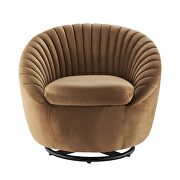 Tufted performance velvet swivel chair in black/ cognac by Modway additional picture 6