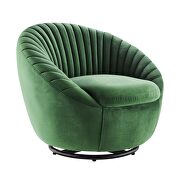 Tufted performance velvet swivel chair in black/ emerald by Modway additional picture 2