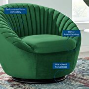 Tufted performance velvet swivel chair in black/ emerald by Modway additional picture 7