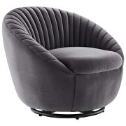 Tufted performance velvet swivel chair in black/ gray by Modway additional picture 2