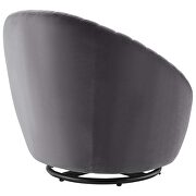 Tufted performance velvet swivel chair in black/ gray by Modway additional picture 4