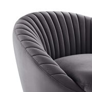 Tufted performance velvet swivel chair in black/ gray by Modway additional picture 5