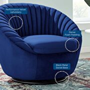 Tufted performance velvet swivel chair in black/ navy by Modway additional picture 7