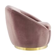 Performance velvet swivel chair in gold/ dusty rose by Modway additional picture 3