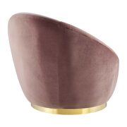 Performance velvet swivel chair in gold/ dusty rose by Modway additional picture 4