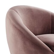 Performance velvet swivel chair in gold/ dusty rose by Modway additional picture 5