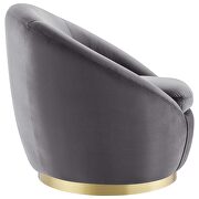 Performance velvet swivel chair in gold/ gray by Modway additional picture 3