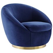 Performance velvet swivel chair in gold/ navy by Modway additional picture 2