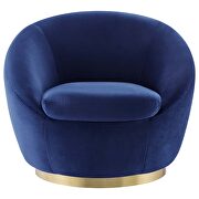 Performance velvet swivel chair in gold/ navy by Modway additional picture 6