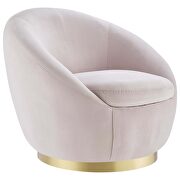 Performance velvet swivel chair in gold/ pink by Modway additional picture 2