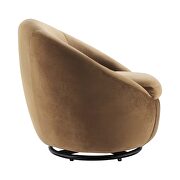 Performance velvet swivel chair in black/ cognac by Modway additional picture 3