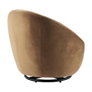 Performance velvet swivel chair in black/ cognac by Modway additional picture 4