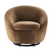 Performance velvet swivel chair in black/ cognac by Modway additional picture 6