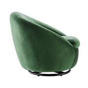 Performance velvet swivel chair in black/ emerald by Modway additional picture 3
