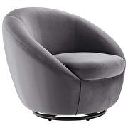Performance velvet swivel chair in black/ gray by Modway additional picture 2